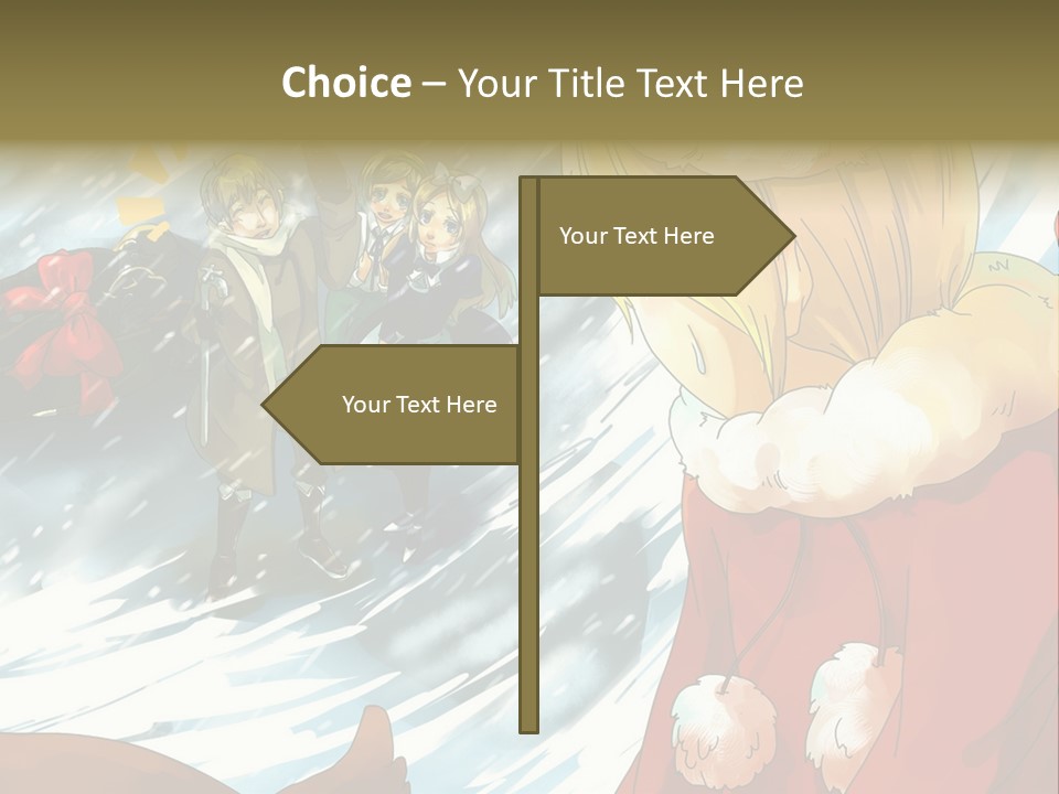 A Group Of People Standing In The Snow PowerPoint Template