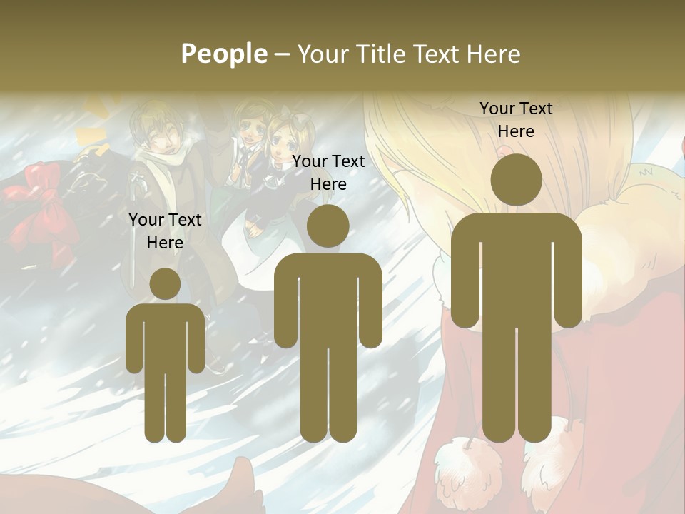 A Group Of People Standing In The Snow PowerPoint Template