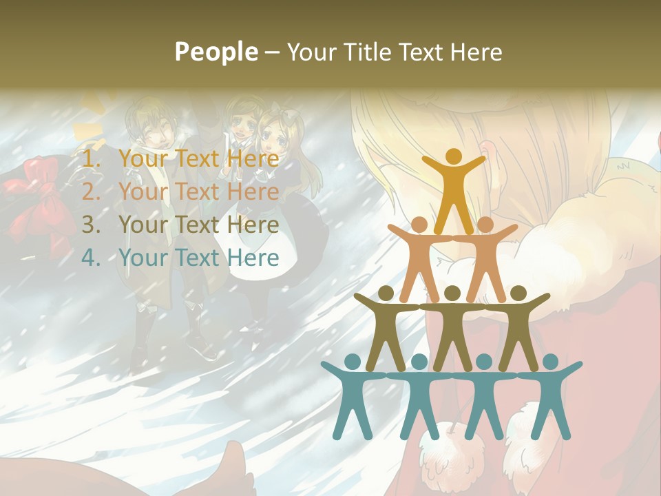 A Group Of People Standing In The Snow PowerPoint Template