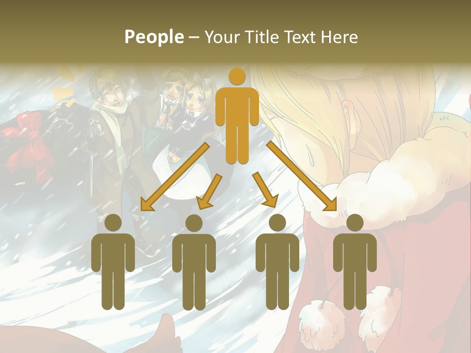 A Group Of People Standing In The Snow PowerPoint Template