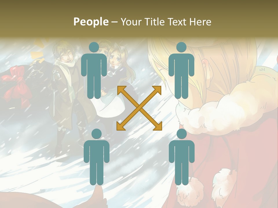 A Group Of People Standing In The Snow PowerPoint Template