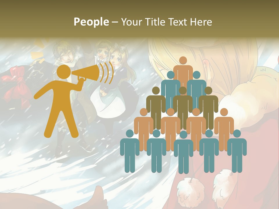 A Group Of People Standing In The Snow PowerPoint Template