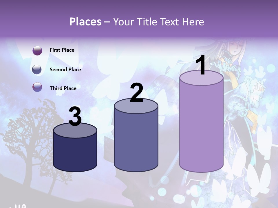 A Woman In A Purple Dress Standing In Front Of A Tree PowerPoint Template