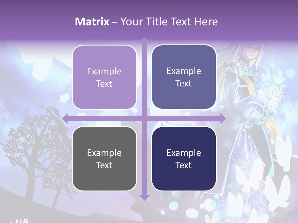 A Woman In A Purple Dress Standing In Front Of A Tree PowerPoint Template