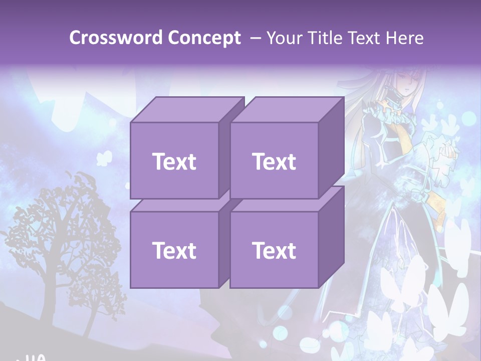 A Woman In A Purple Dress Standing In Front Of A Tree PowerPoint Template