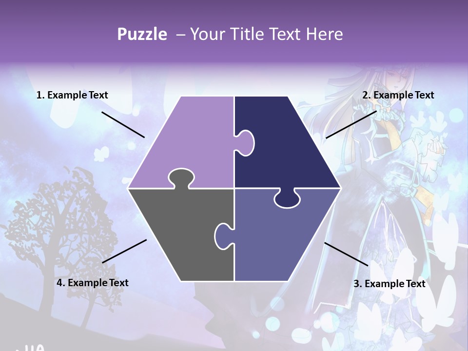 A Woman In A Purple Dress Standing In Front Of A Tree PowerPoint Template