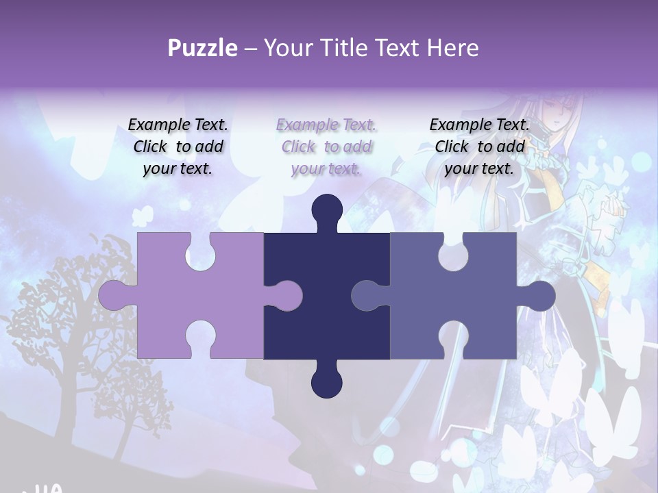 A Woman In A Purple Dress Standing In Front Of A Tree PowerPoint Template