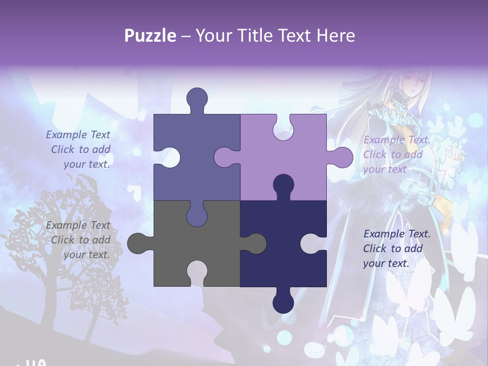 A Woman In A Purple Dress Standing In Front Of A Tree PowerPoint Template