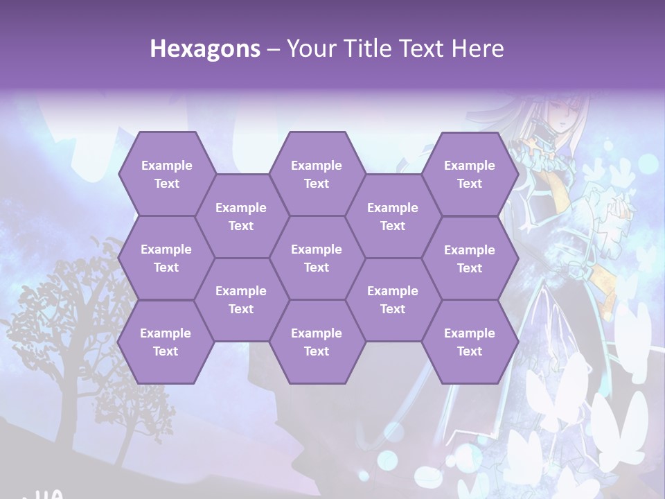 A Woman In A Purple Dress Standing In Front Of A Tree PowerPoint Template