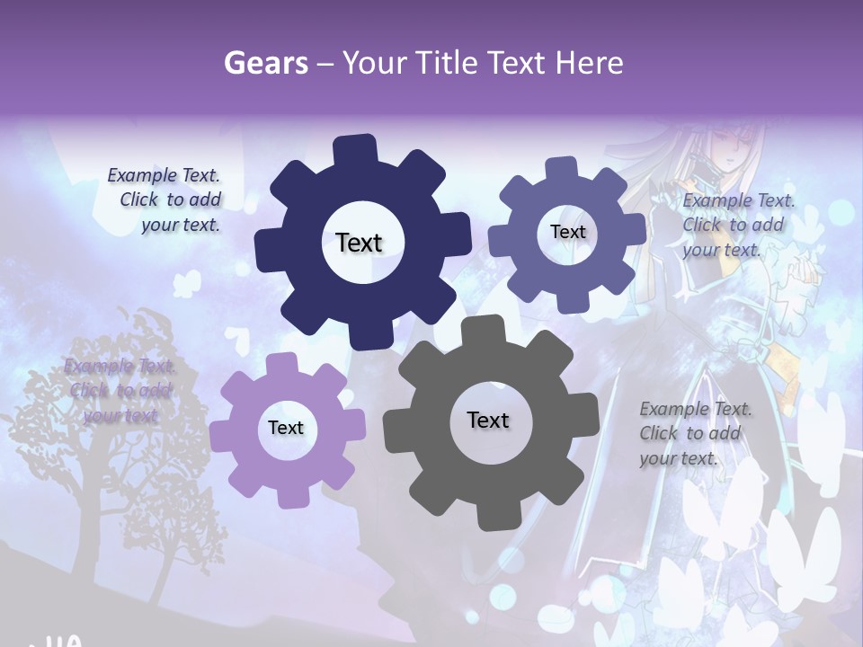 A Woman In A Purple Dress Standing In Front Of A Tree PowerPoint Template