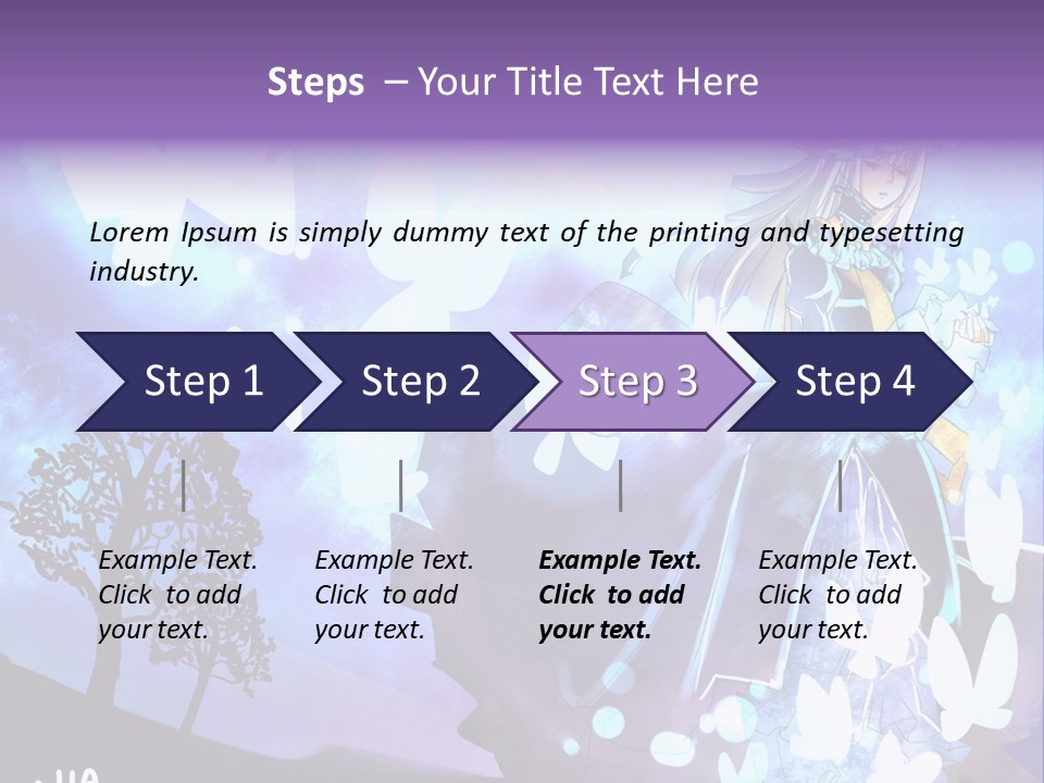 A Woman In A Purple Dress Standing In Front Of A Tree PowerPoint Template
