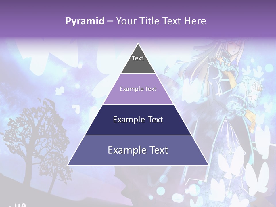 A Woman In A Purple Dress Standing In Front Of A Tree PowerPoint Template