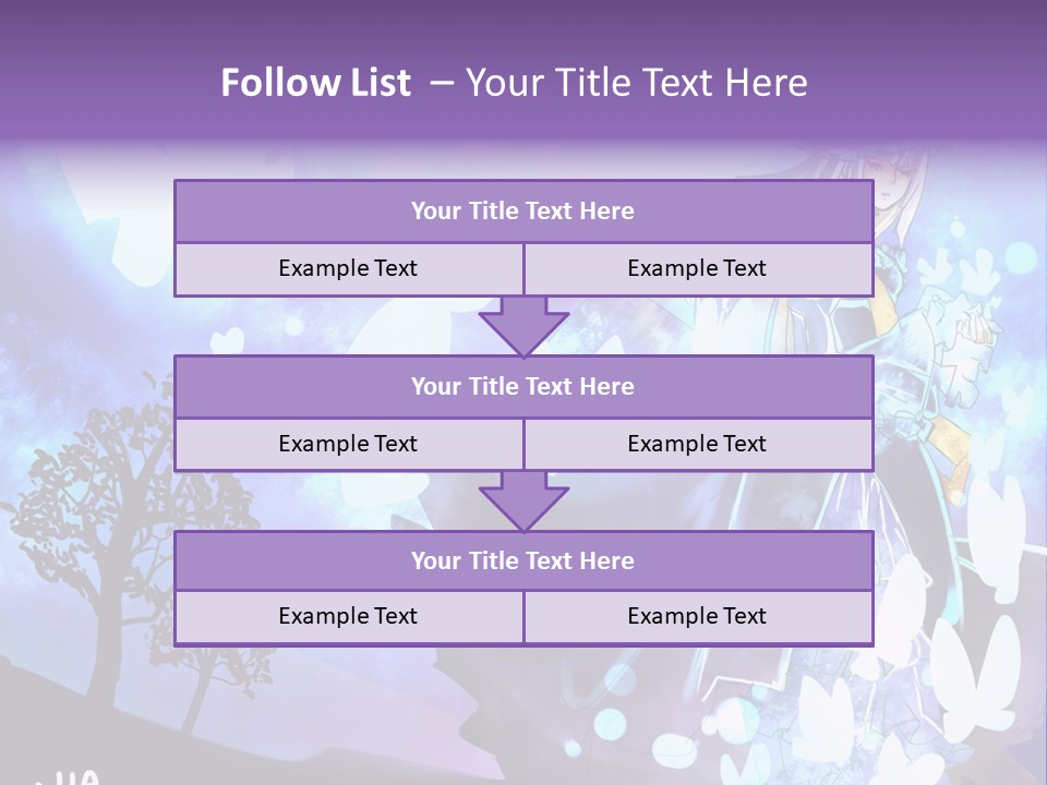 A Woman In A Purple Dress Standing In Front Of A Tree PowerPoint Template