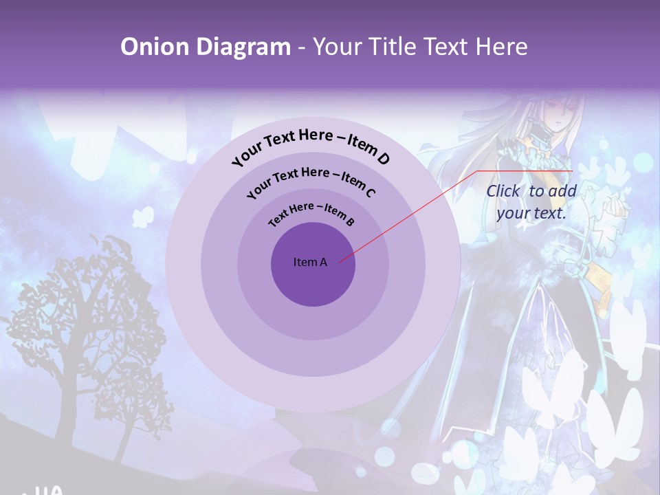 A Woman In A Purple Dress Standing In Front Of A Tree PowerPoint Template