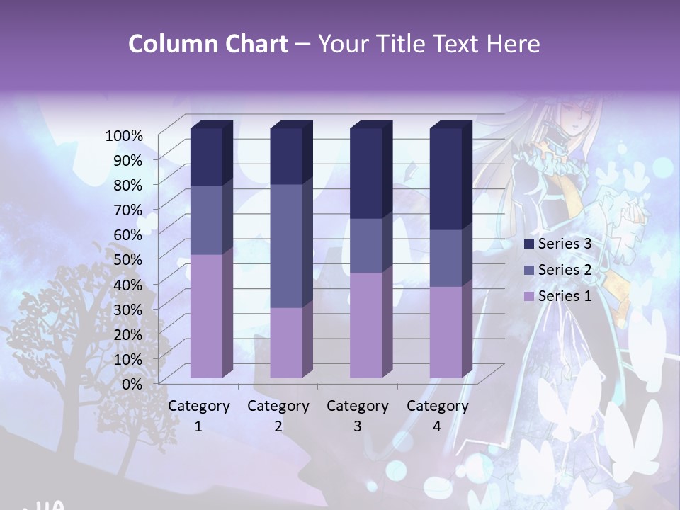 A Woman In A Purple Dress Standing In Front Of A Tree PowerPoint Template