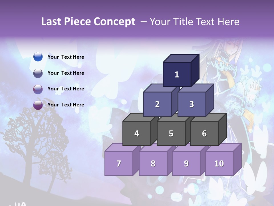 A Woman In A Purple Dress Standing In Front Of A Tree PowerPoint Template