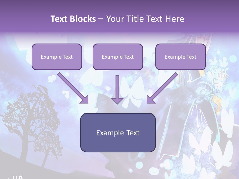 A Woman In A Purple Dress Standing In Front Of A Tree PowerPoint Template