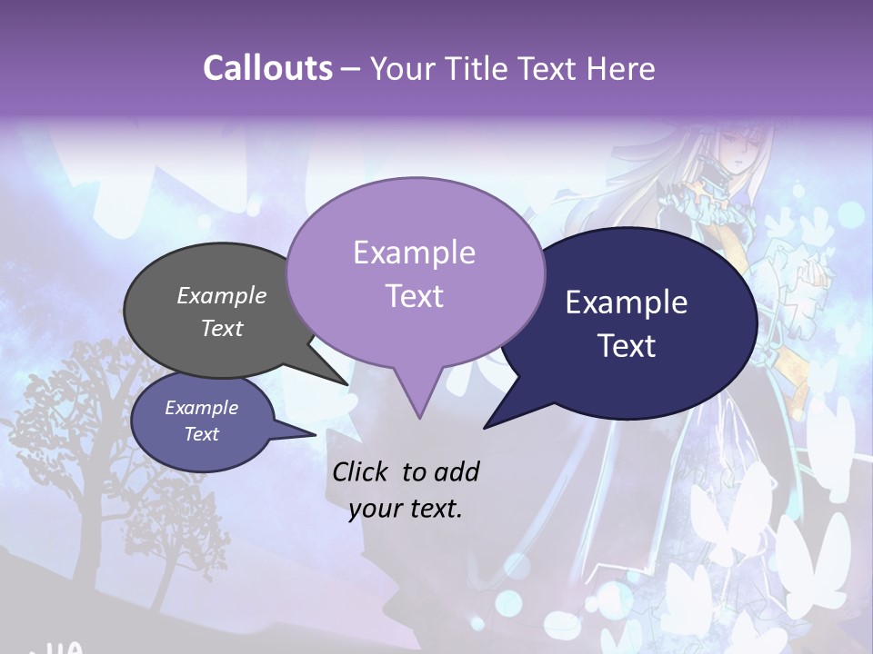 A Woman In A Purple Dress Standing In Front Of A Tree PowerPoint Template