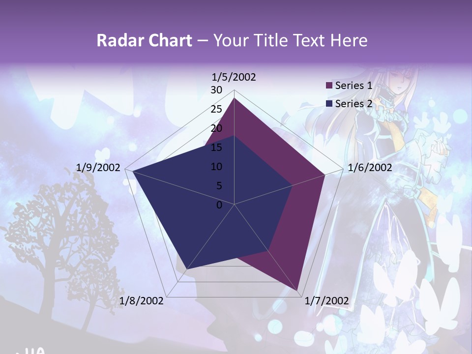 A Woman In A Purple Dress Standing In Front Of A Tree PowerPoint Template