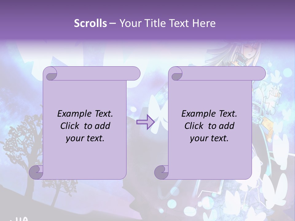 A Woman In A Purple Dress Standing In Front Of A Tree PowerPoint Template