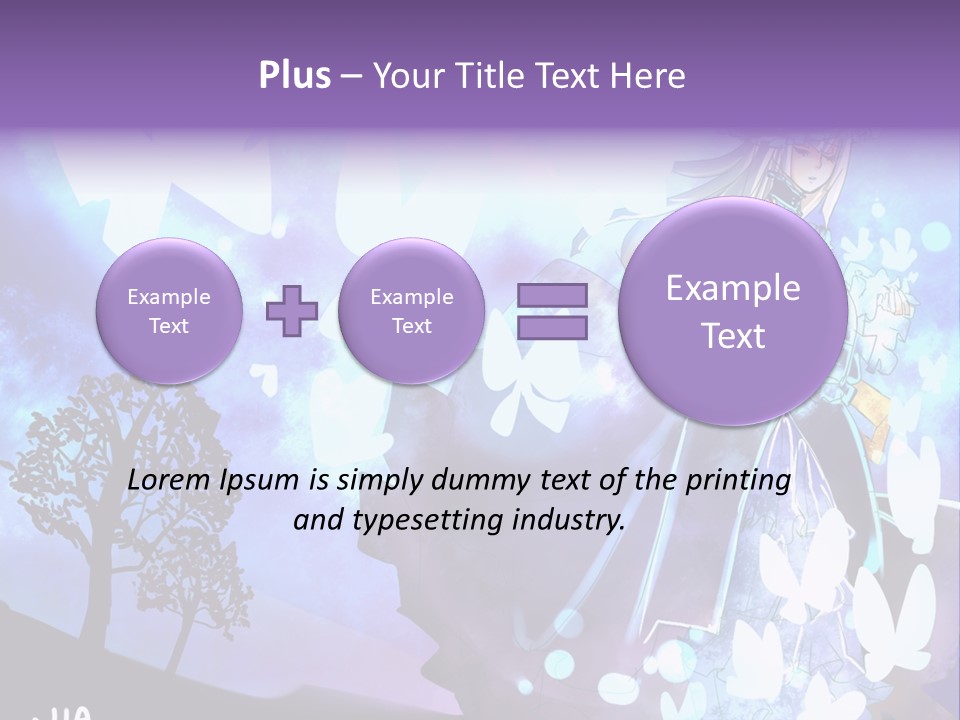 A Woman In A Purple Dress Standing In Front Of A Tree PowerPoint Template