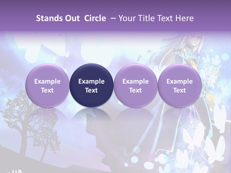 A Woman In A Purple Dress Standing In Front Of A Tree PowerPoint Template