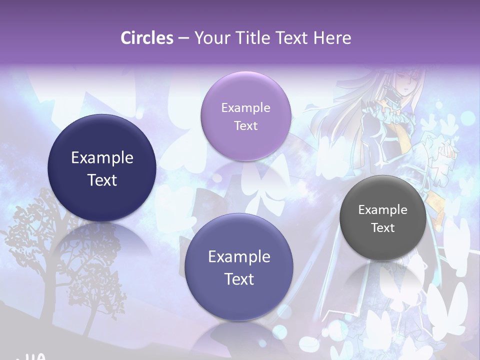 A Woman In A Purple Dress Standing In Front Of A Tree PowerPoint Template