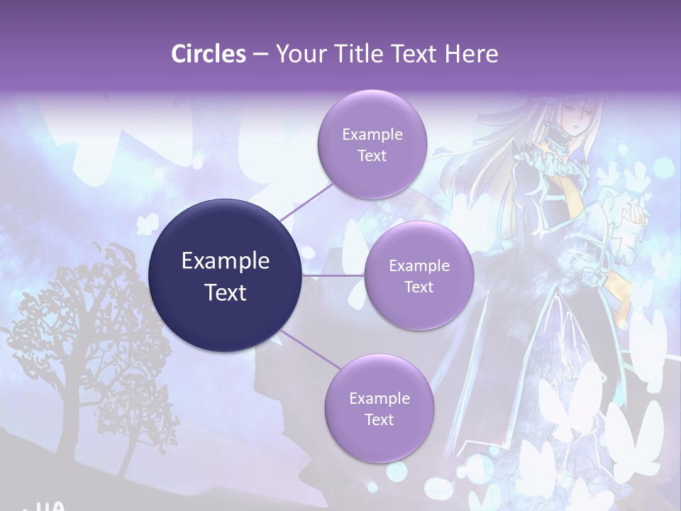 A Woman In A Purple Dress Standing In Front Of A Tree PowerPoint Template