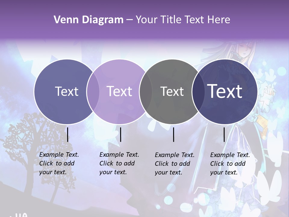 A Woman In A Purple Dress Standing In Front Of A Tree PowerPoint Template