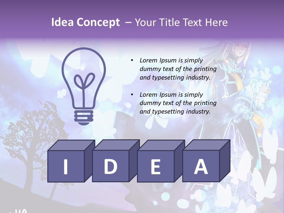 A Woman In A Purple Dress Standing In Front Of A Tree PowerPoint Template