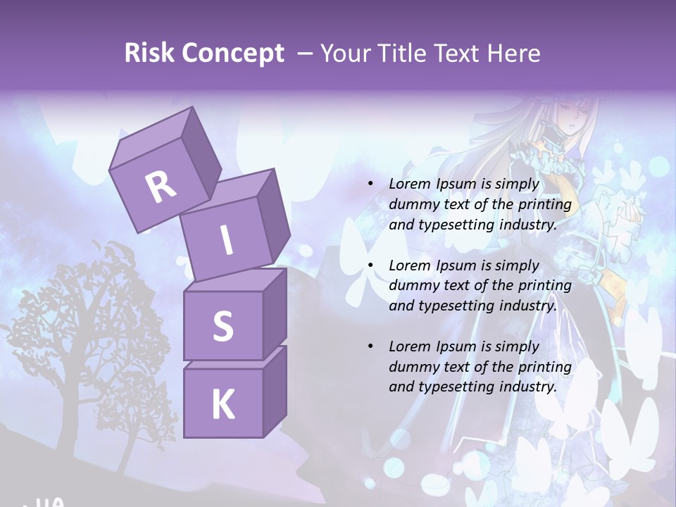 A Woman In A Purple Dress Standing In Front Of A Tree PowerPoint Template