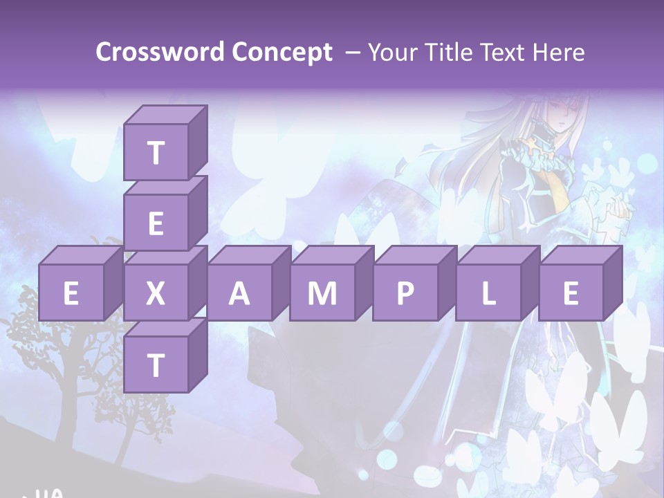 A Woman In A Purple Dress Standing In Front Of A Tree PowerPoint Template