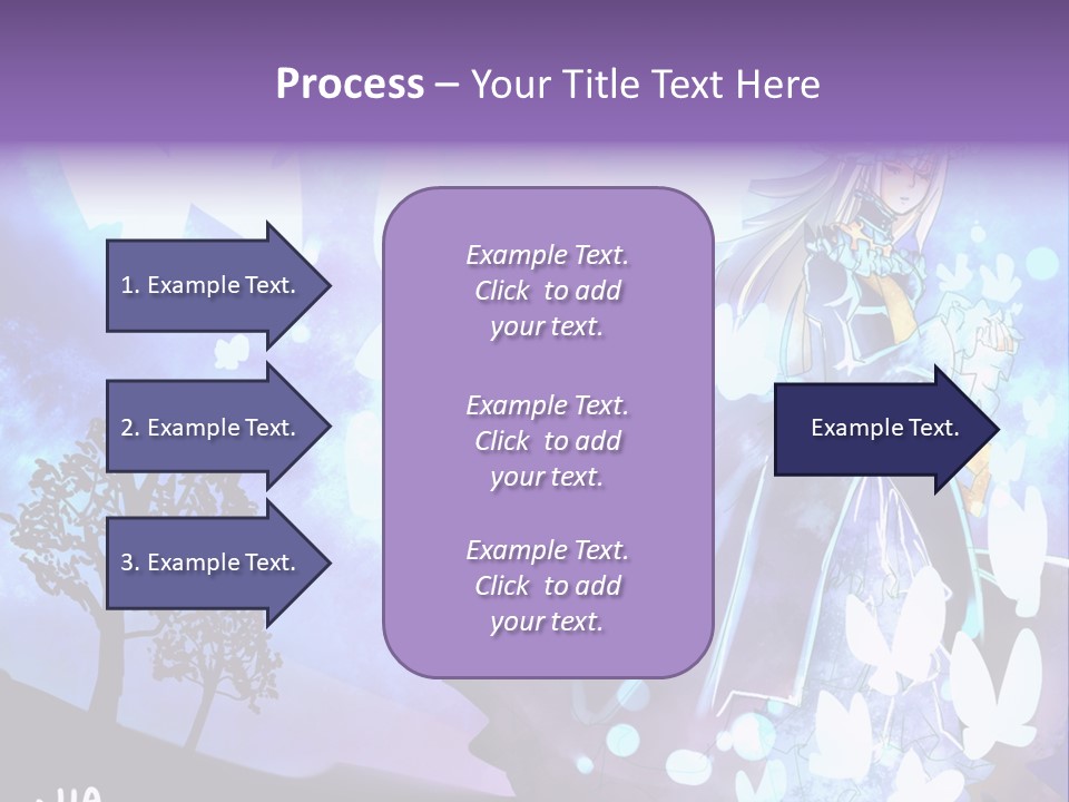A Woman In A Purple Dress Standing In Front Of A Tree PowerPoint Template