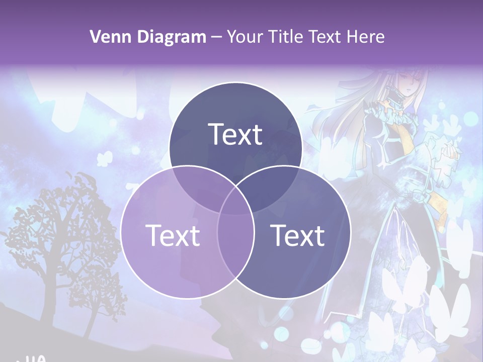 A Woman In A Purple Dress Standing In Front Of A Tree PowerPoint Template