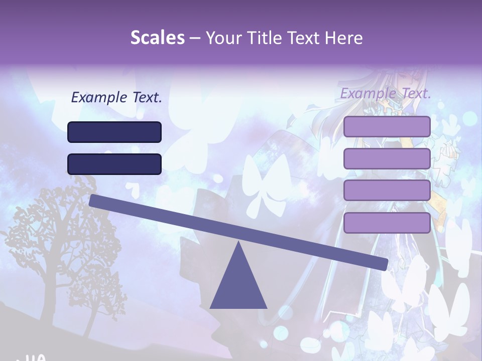 A Woman In A Purple Dress Standing In Front Of A Tree PowerPoint Template