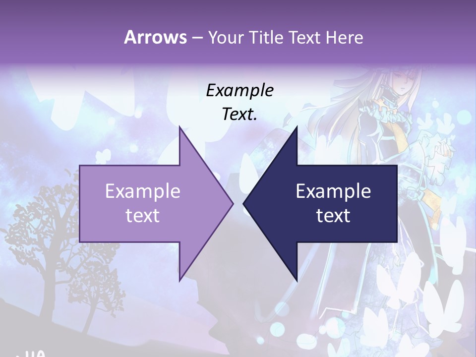 A Woman In A Purple Dress Standing In Front Of A Tree PowerPoint Template