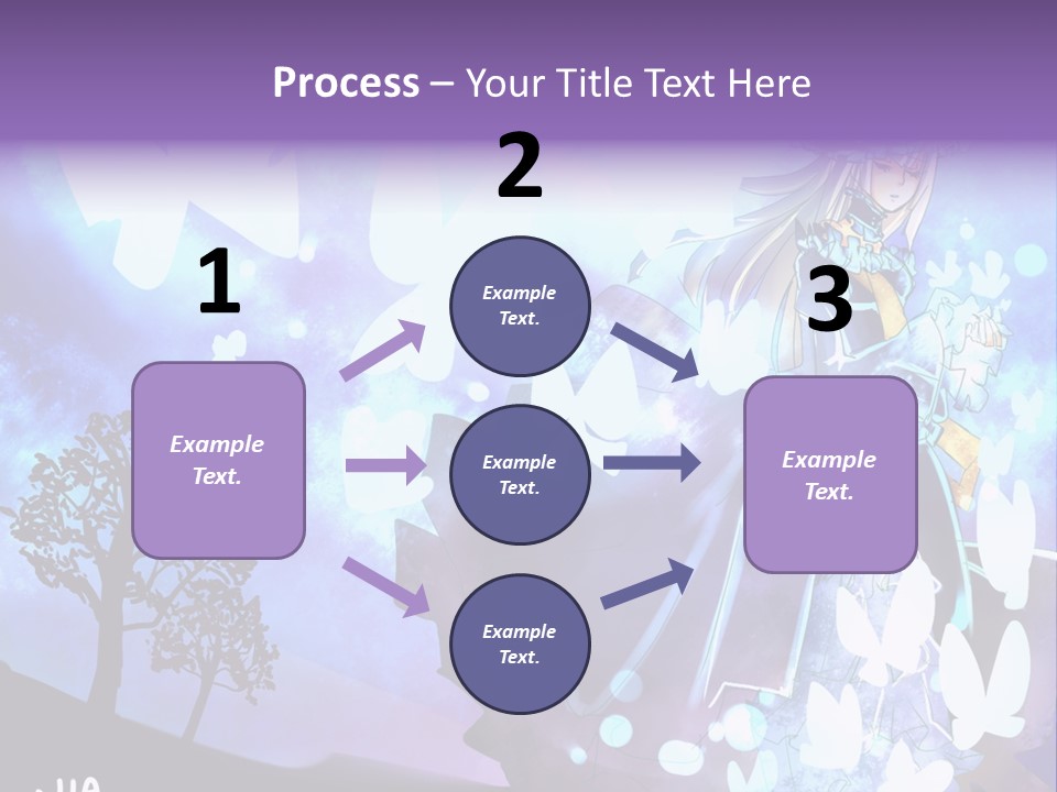 A Woman In A Purple Dress Standing In Front Of A Tree PowerPoint Template