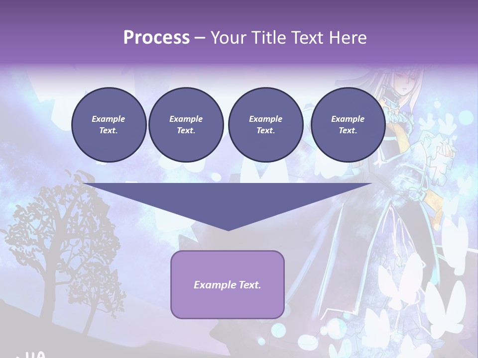 A Woman In A Purple Dress Standing In Front Of A Tree PowerPoint Template