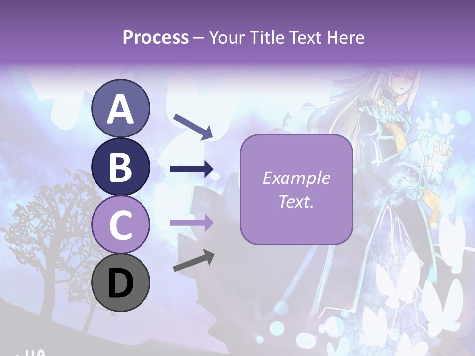 A Woman In A Purple Dress Standing In Front Of A Tree PowerPoint Template