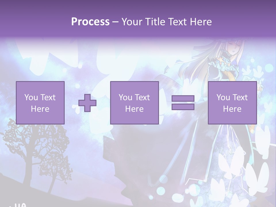 A Woman In A Purple Dress Standing In Front Of A Tree PowerPoint Template