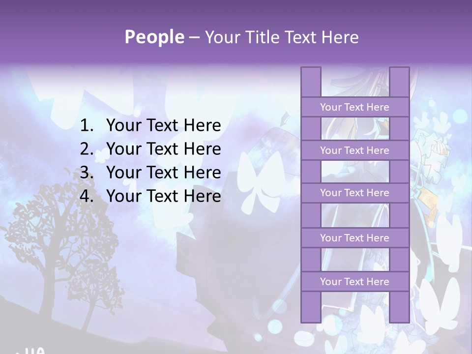 A Woman In A Purple Dress Standing In Front Of A Tree PowerPoint Template
