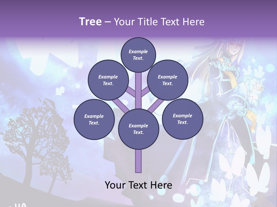 A Woman In A Purple Dress Standing In Front Of A Tree PowerPoint Template