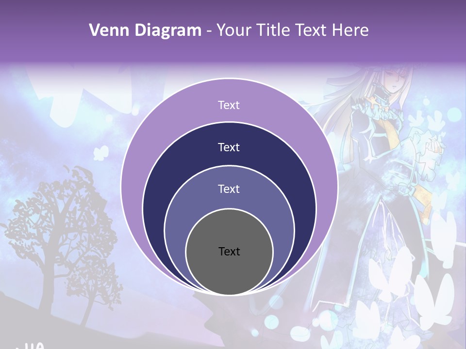 A Woman In A Purple Dress Standing In Front Of A Tree PowerPoint Template