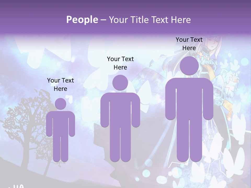 A Woman In A Purple Dress Standing In Front Of A Tree PowerPoint Template