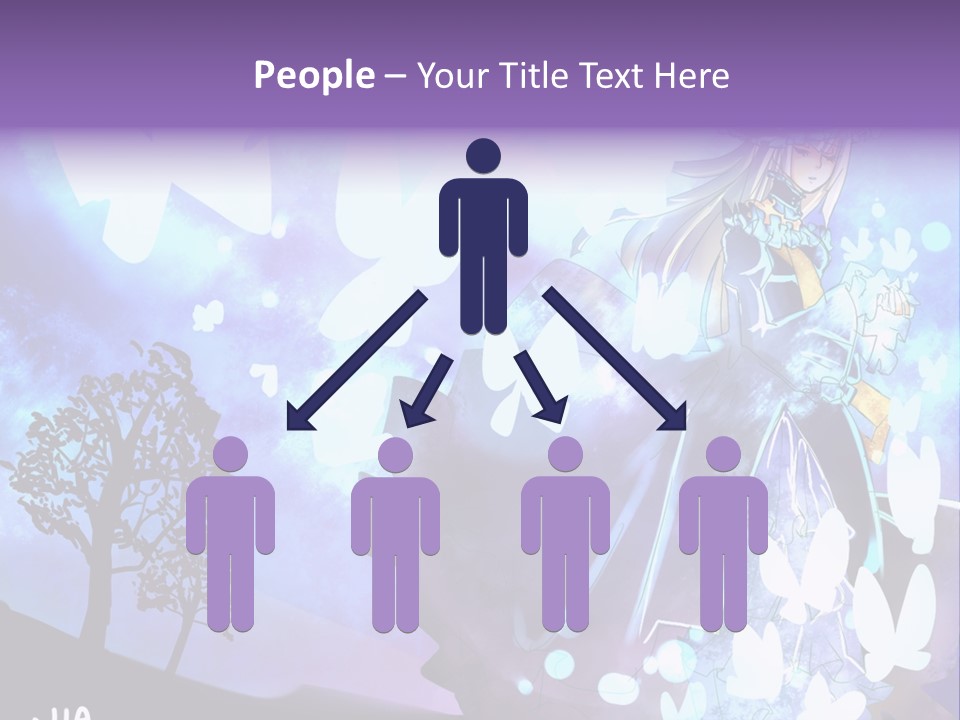 A Woman In A Purple Dress Standing In Front Of A Tree PowerPoint Template