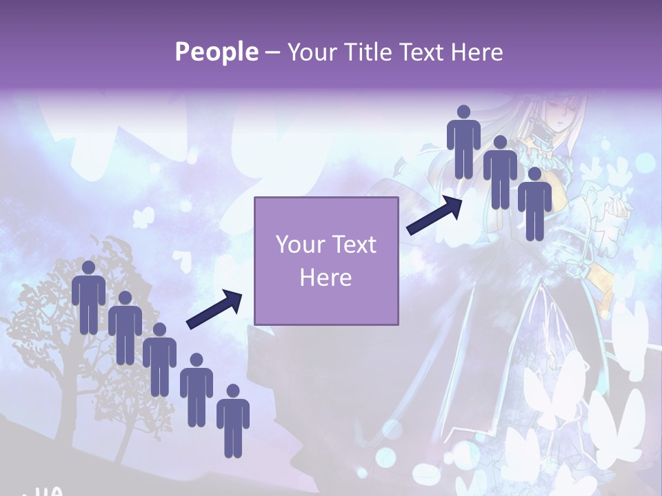 A Woman In A Purple Dress Standing In Front Of A Tree PowerPoint Template