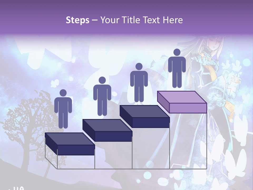 A Woman In A Purple Dress Standing In Front Of A Tree PowerPoint Template