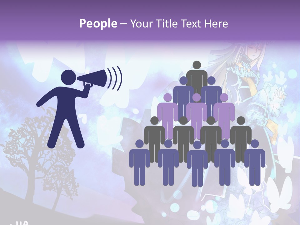 A Woman In A Purple Dress Standing In Front Of A Tree PowerPoint Template