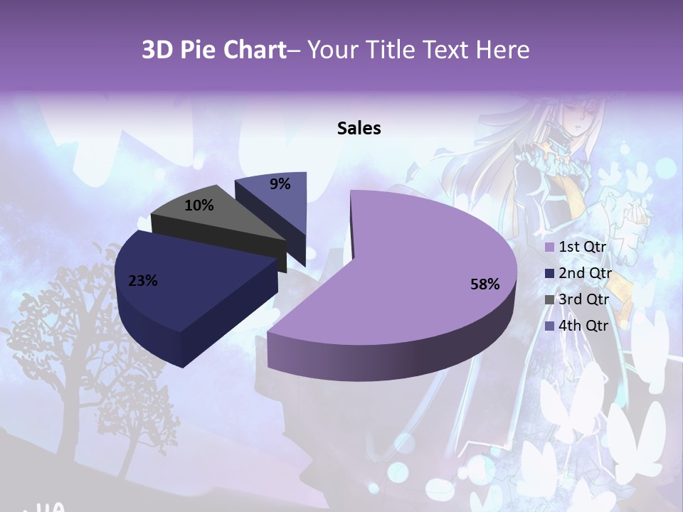 A Woman In A Purple Dress Standing In Front Of A Tree PowerPoint Template