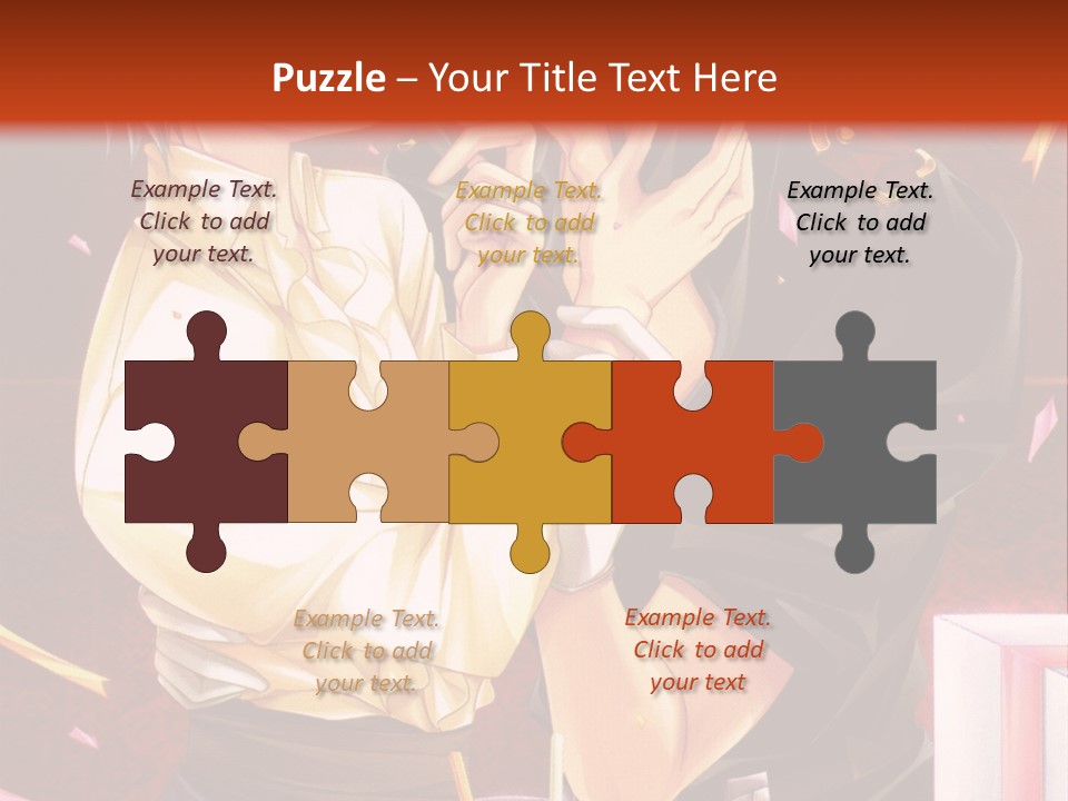 A Couple Of People That Are Kissing In Front Of A Cake PowerPoint Template